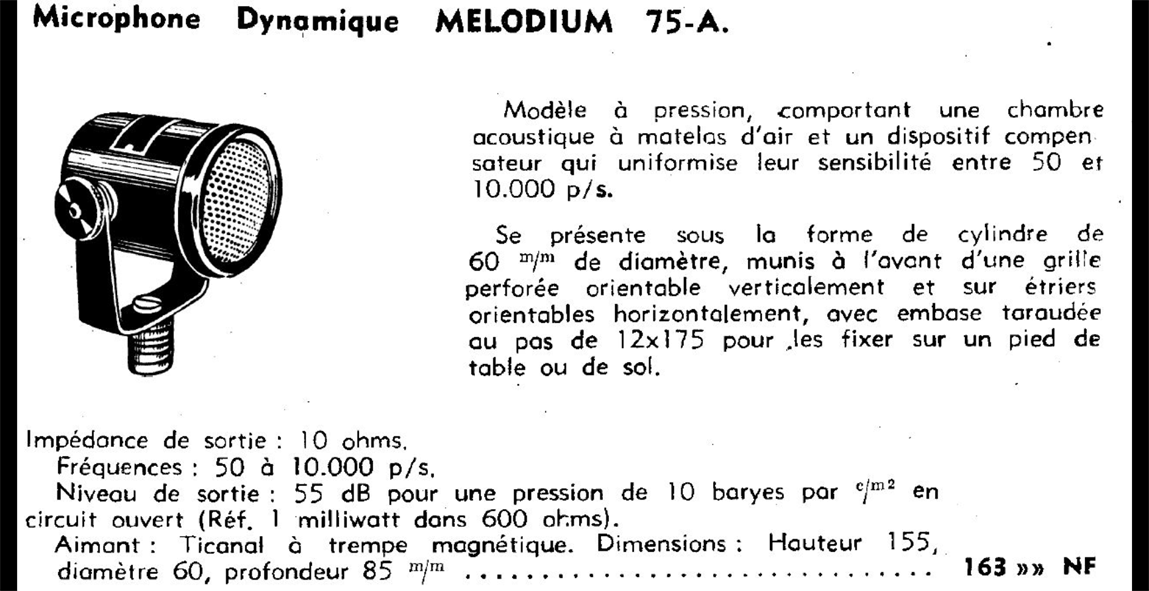Melodium 75A specs