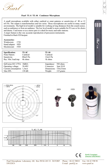 Pearl TL 66 cut sheet