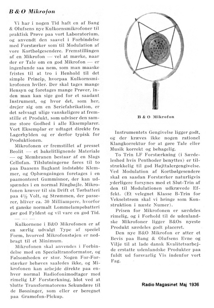 b&o radiomagasin 1936