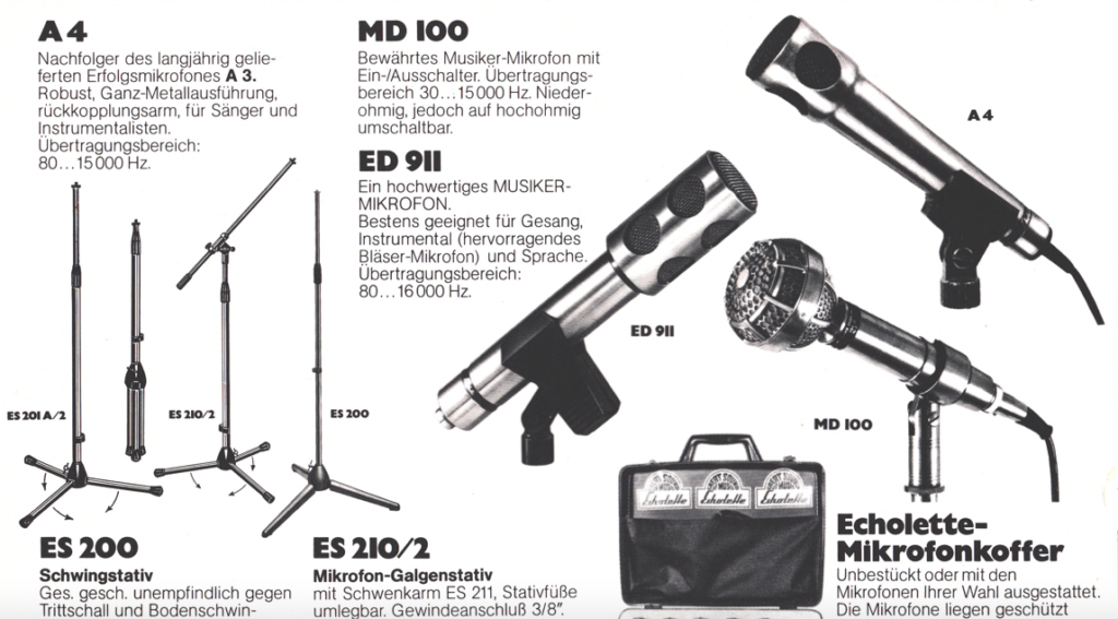 ECHOLETTE ED 911 'The Grenade' echolette mics 1977 ed 911 a4 md100 copy