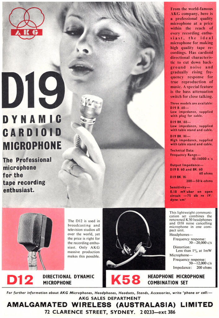 akg d19 colour ad 1962