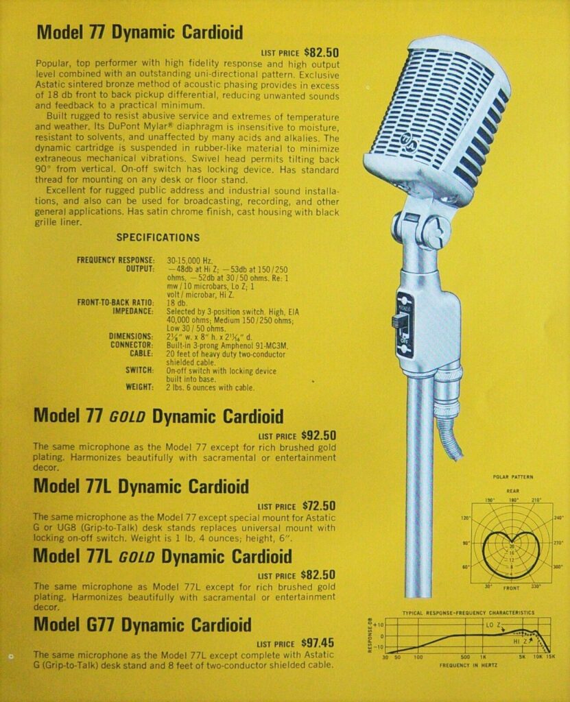 astatic model 77 sheet