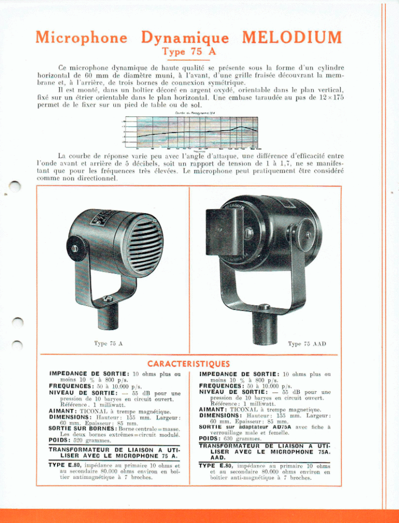 melodium 75a catalogue 1954 5
