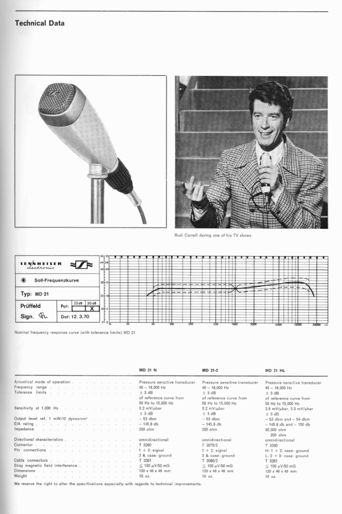 sennheiser md21 tech info