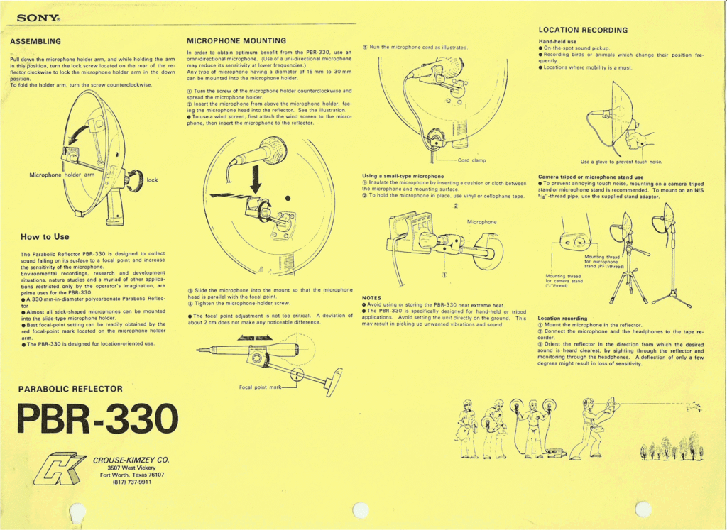 sony pbr 330 manual