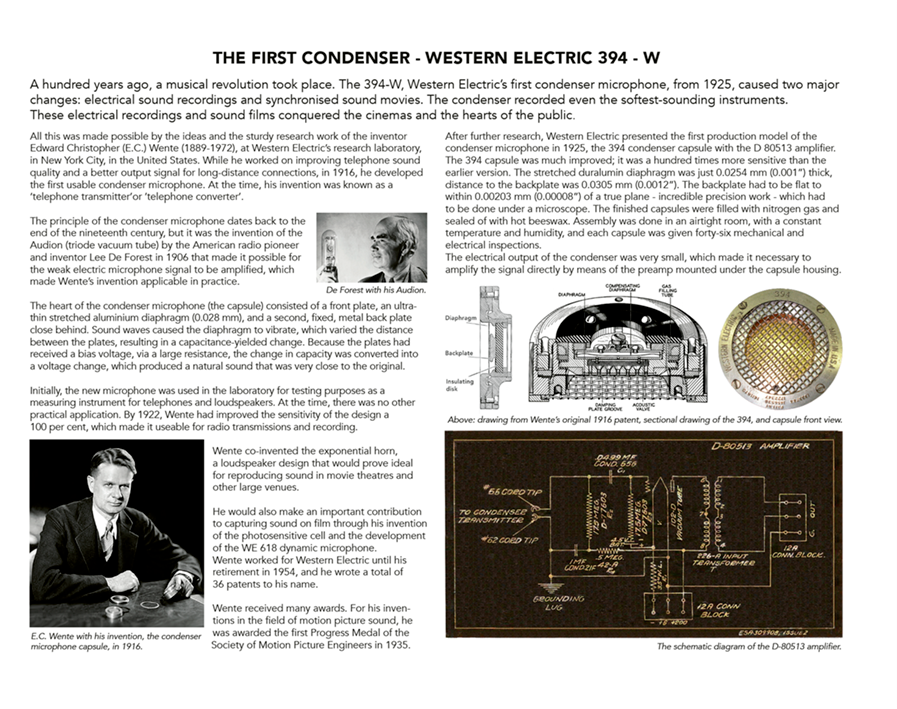 WITNESSES OF WORDS II - MORE ON VINTAGE MICROPHONES AND THEIR HISTORY wow 2 we 394 w the first condenser
