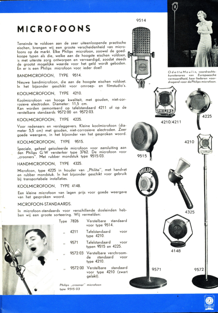 Philips 9514 - Ribbon Microphone philips microfoons 1938 9514 4210 4225